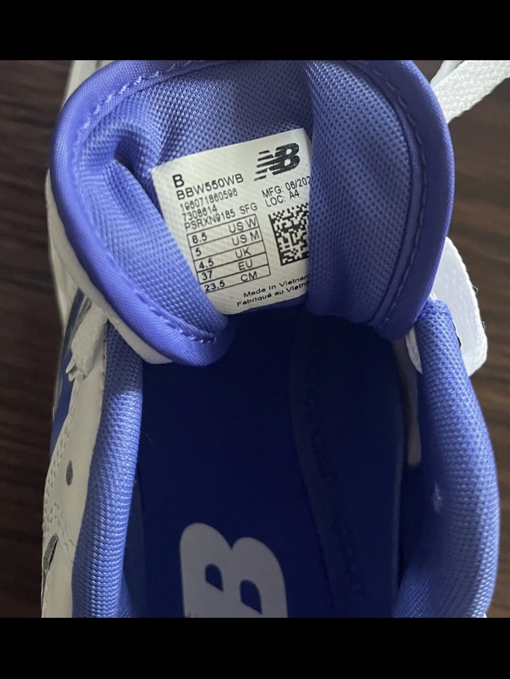 New Balance 550 White Aura Sneakers Women’s 6.5 New Without Box BBW550WB - Picture 3 of 5